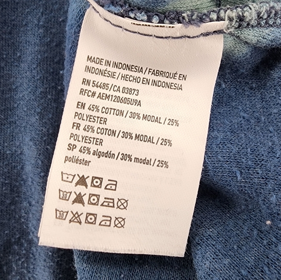 American Eagle Soft & Sexy Terry Pullover Sweatshirt Tie-dye Crew Neck Blue XL - Picture 7 of 10